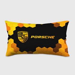 Подушка-антистресс Porsche - gold gradient: надпись и символ, цвет: 3D-принт