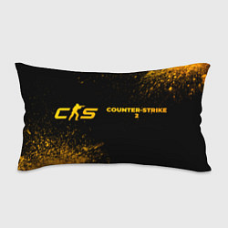 Подушка-антистресс Counter-Strike 2 - gold gradient: надпись и символ, цвет: 3D-принт