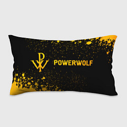 Подушка-антистресс Powerwolf - gold gradient: надпись и символ, цвет: 3D-принт