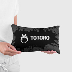 Подушка-антистресс Totoro glitch на темном фоне: надпись и символ, цвет: 3D-принт — фото 2