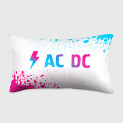 Подушка-антистресс AC DC neon gradient style: надпись и символ, цвет: 3D-принт