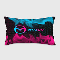 Подушка-антистресс Mazda - neon gradient: надпись и символ, цвет: 3D-принт