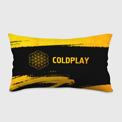 Подушка-антистресс Coldplay - gold gradient: надпись и символ, цвет: 3D-принт