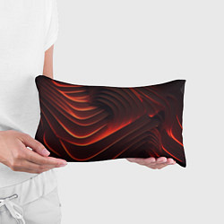 Подушка-антистресс Красные абстрактные волны, цвет: 3D-принт — фото 2