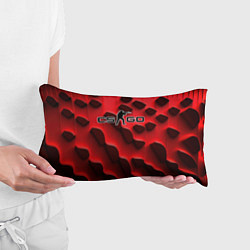 Подушка-антистресс CS GO black red abstract, цвет: 3D-принт — фото 2