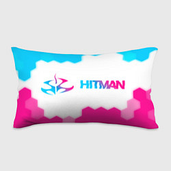 Подушка-антистресс Hitman neon gradient style: надпись и символ, цвет: 3D-принт