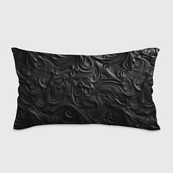 Подушка-антистресс Черная текстура из кожи с узорами, цвет: 3D-принт