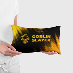 Подушка-антистресс Goblin Slayer - gold gradient: надпись и символ, цвет: 3D-принт — фото 2