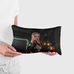 Подушка-антистресс Красивая девушка киберпанк, цвет: 3D-принт — фото 2