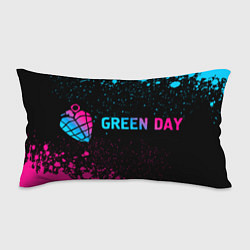 Подушка-антистресс Green Day - neon gradient: надпись и символ, цвет: 3D-принт