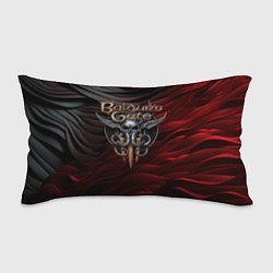 Подушка-антистресс Baldurs Gate 3 logo dark red black, цвет: 3D-принт