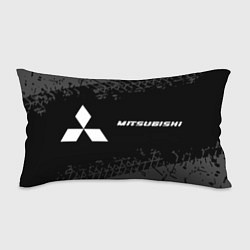 Подушка-антистресс Mitsubishi speed на темном фоне со следами шин: на, цвет: 3D-принт