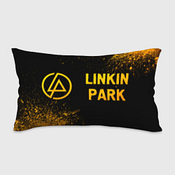 Подушка-антистресс Linkin Park - gold gradient: надпись и символ, цвет: 3D-принт