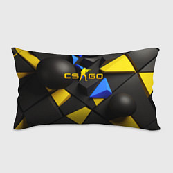 Подушка-антистресс CSGO blue yellow abstract, цвет: 3D-принт