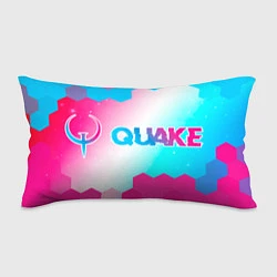 Подушка-антистресс Quake neon gradient style: надпись и символ, цвет: 3D-принт