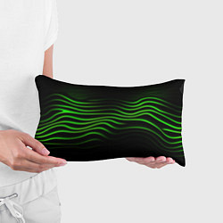 Подушка-антистресс Зеленые абстрактные волны, цвет: 3D-принт — фото 2