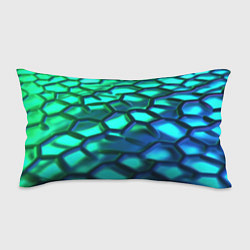 Подушка-антистресс Зеленые и синие соты, цвет: 3D-принт