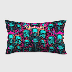 Подушка-антистресс Slipknot на фоне рок черепов, цвет: 3D-принт