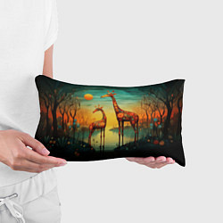Подушка-антистресс Жирафы в стиле фолк-арт, цвет: 3D-принт — фото 2