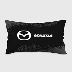 Подушка-антистресс Mazda speed на темном фоне со следами шин по-гориз, цвет: 3D-принт