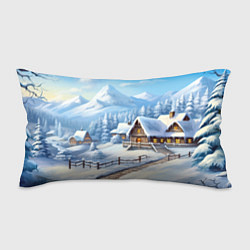 Подушка-антистресс Новогодняя зимняя деревня, цвет: 3D-принт