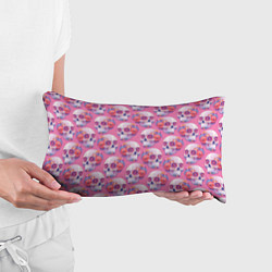 Подушка-антистресс Черепа на розовом в стиле квиллинга, цвет: 3D-принт — фото 2