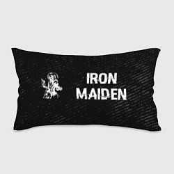 Подушка-антистресс Iron Maiden glitch на темном фоне по-горизонтали, цвет: 3D-принт
