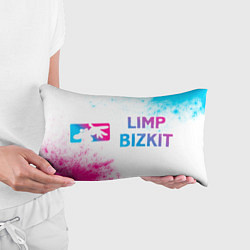 Подушка-антистресс Limp Bizkit neon gradient style по-горизонтали, цвет: 3D-принт — фото 2