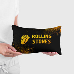 Подушка-антистресс Rolling Stones - gold gradient по-горизонтали, цвет: 3D-принт — фото 2