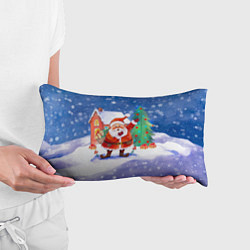 Подушка-антистресс Дед Мороз с мешком и елкой, цвет: 3D-принт — фото 2