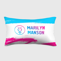 Подушка-антистресс Marilyn Manson neon gradient style по-горизонтали, цвет: 3D-принт