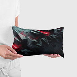 Подушка-антистресс Черная металлическая с красной вставкой, цвет: 3D-принт — фото 2