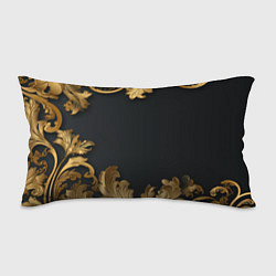 Подушка-антистресс Золотистые узоры на черном, цвет: 3D-принт