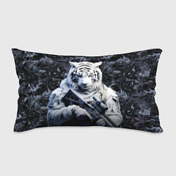 Подушка-антистресс Белый тигр солдат зима, цвет: 3D-принт