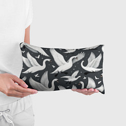 Подушка-антистресс Стая белых лебедей летящих в небе, цвет: 3D-принт — фото 2