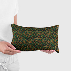 Подушка-антистресс Золотая цепочка на зеленой ткани, цвет: 3D-принт — фото 2