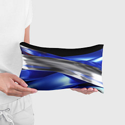 Подушка-антистресс Серебряная вставка на синей абстракции, цвет: 3D-принт — фото 2