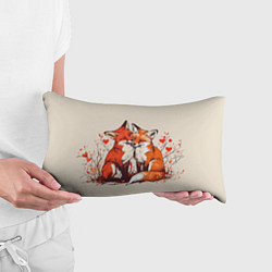 Подушка-антистресс Влюбленные лисички с сердечком, цвет: 3D-принт — фото 2