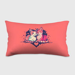 Подушка-антистресс Влюбленные коты в виде сердца, цвет: 3D-принт