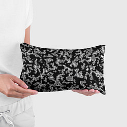 Подушка-антистресс Капли жидкого металла - камуфляж на чёрном, цвет: 3D-принт — фото 2