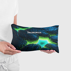 Подушка-антистресс Palworld логотип на ярких синих и зеленых неоновых, цвет: 3D-принт — фото 2