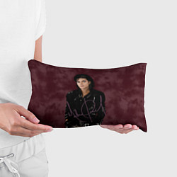 Подушка-антистресс Michael Jackson на бордовом фоне, цвет: 3D-принт — фото 2