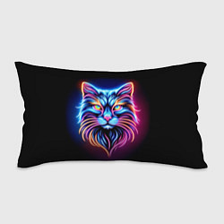 Подушка-антистресс Суровый неоновый кот, цвет: 3D-принт