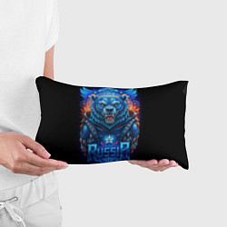 Подушка-антистресс Ледяной синий супер русский медведь со звездой гер, цвет: 3D-принт — фото 2