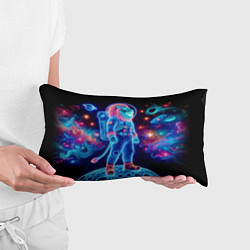 Подушка-антистресс Неоновый лев космонавт - нейросеть, цвет: 3D-принт — фото 2