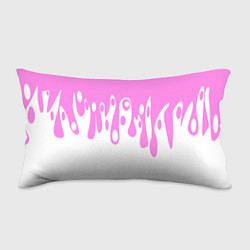 Подушка-антистресс Потеки розовой краски на белом, цвет: 3D-принт