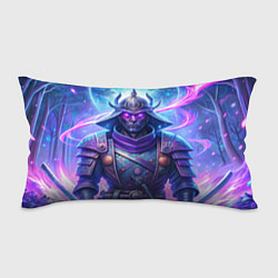 Подушка-антистресс Самурай ледяной фэнтезийный синий стиль - вьюга, цвет: 3D-принт