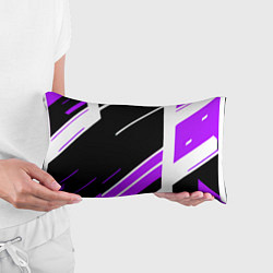 Подушка-антистресс Бело-фиолетовые полосы на чёрном фоне, цвет: 3D-принт — фото 2