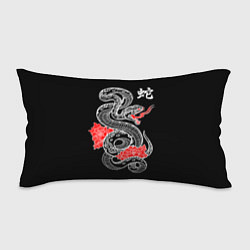 Подушка-антистресс Черная змея - китайский иероглиф, цвет: 3D-принт