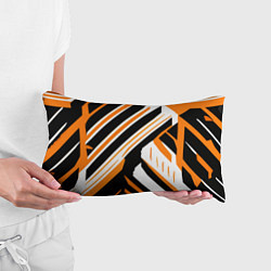 Подушка-антистресс Чёрно-оранжевые полосы на белом фоне, цвет: 3D-принт — фото 2